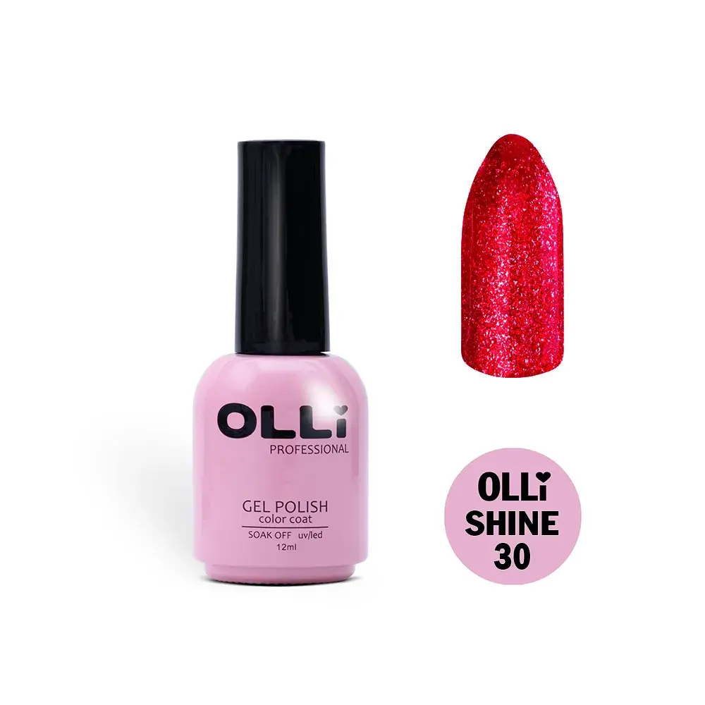 Гель-лак OLLI Shine с блестками, 12мл (№30)