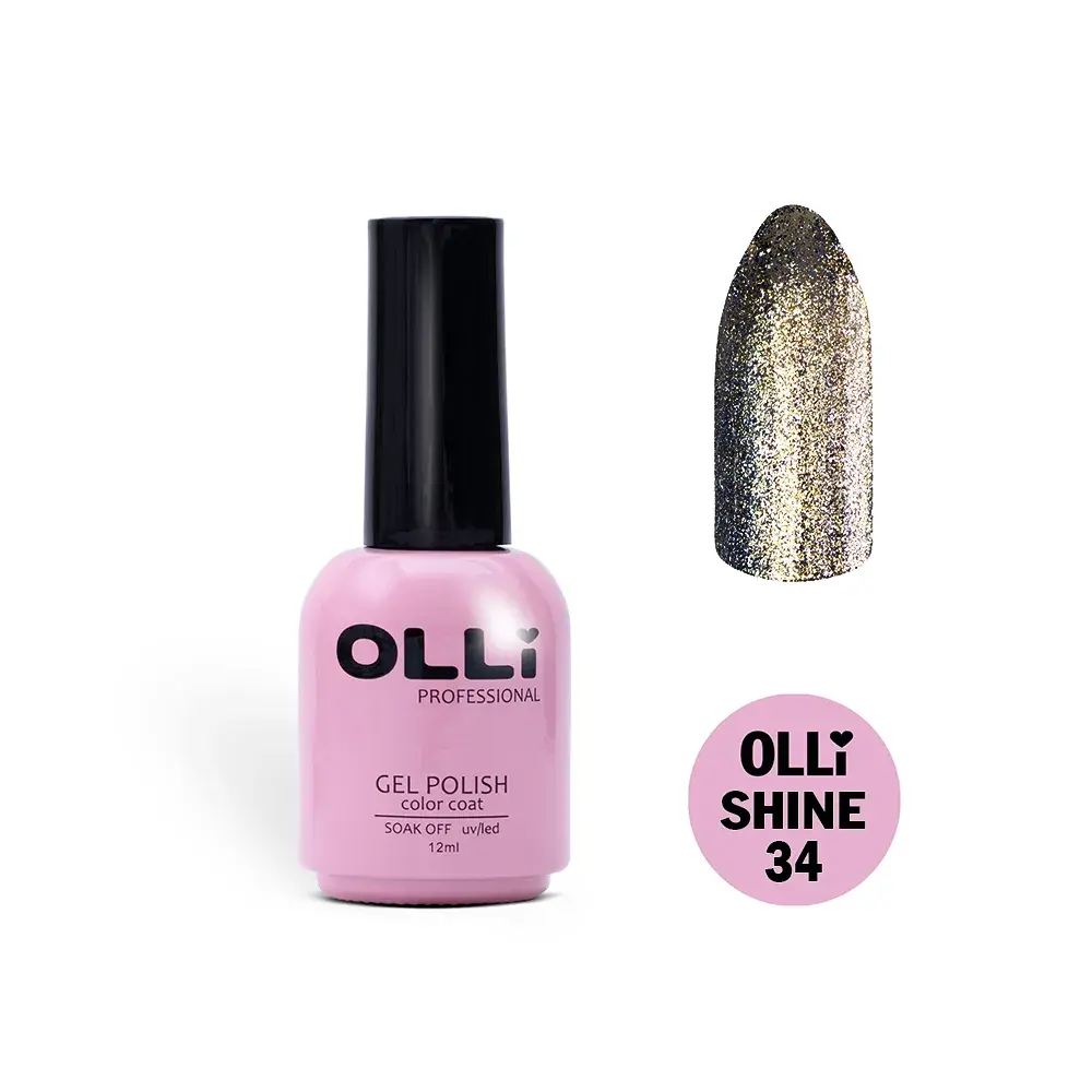 Гель-лак OLLI Shine с блестками, 12мл (№34)