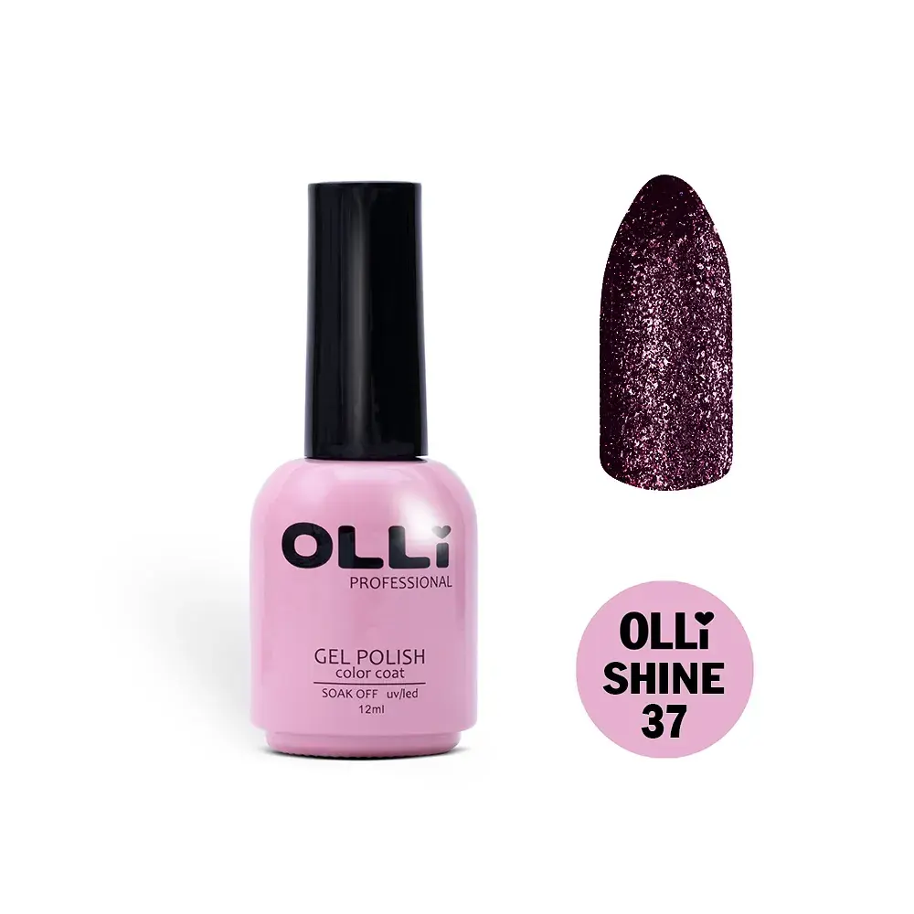 Гель-лак OLLI Shine с блестками, 12мл (№37)