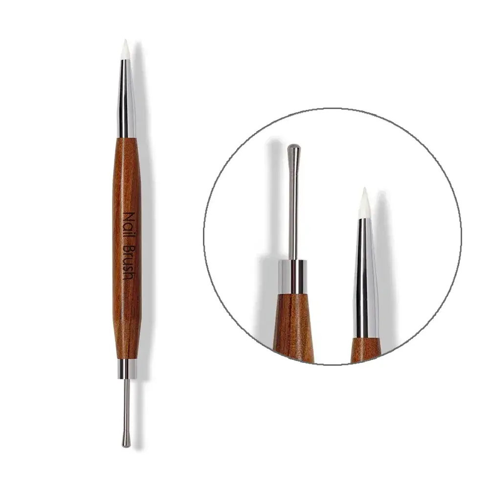 NAIL BRUSH двухсторонняя силиконовая/дотс кисточка для дизайна ногтей