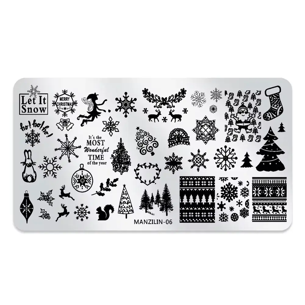 Пластина для стемпинга "Новый год" Manzilin-06