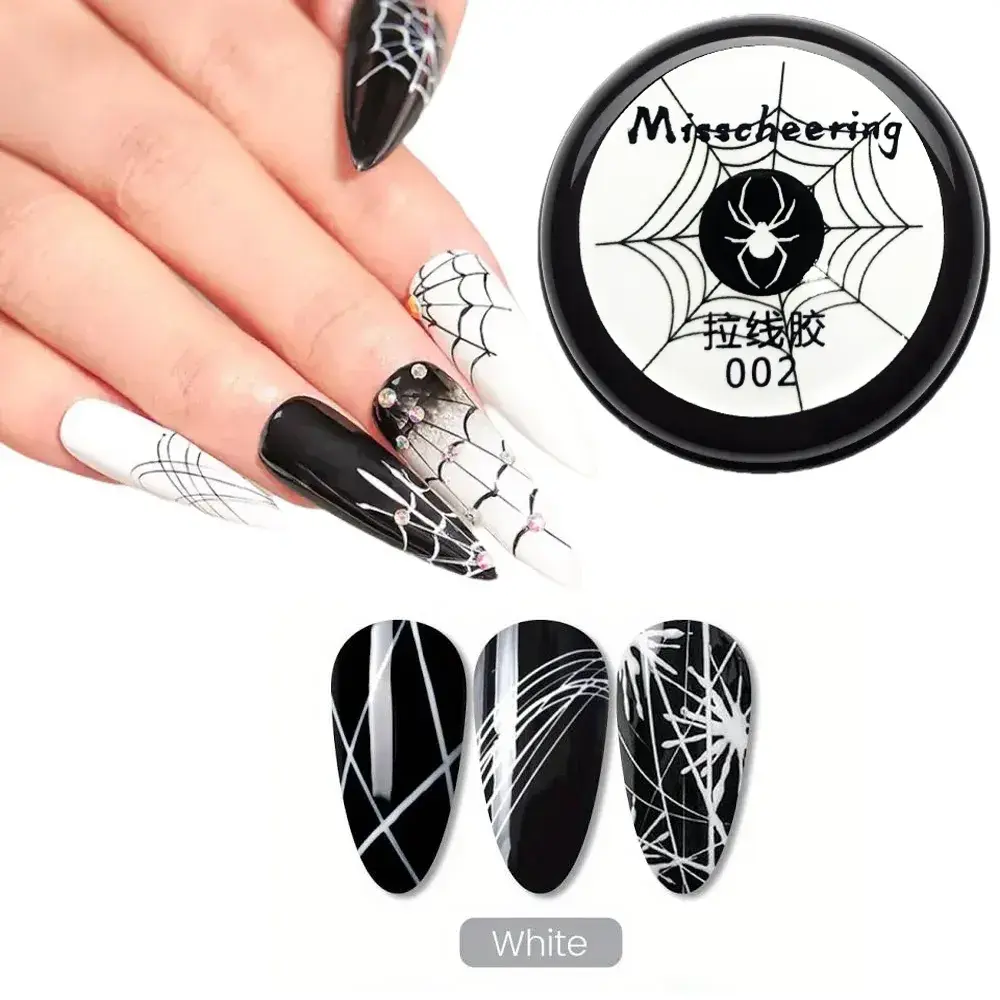 Гель-краска для ногтей "Паутинка", белая, пластичная нить, 5мл.