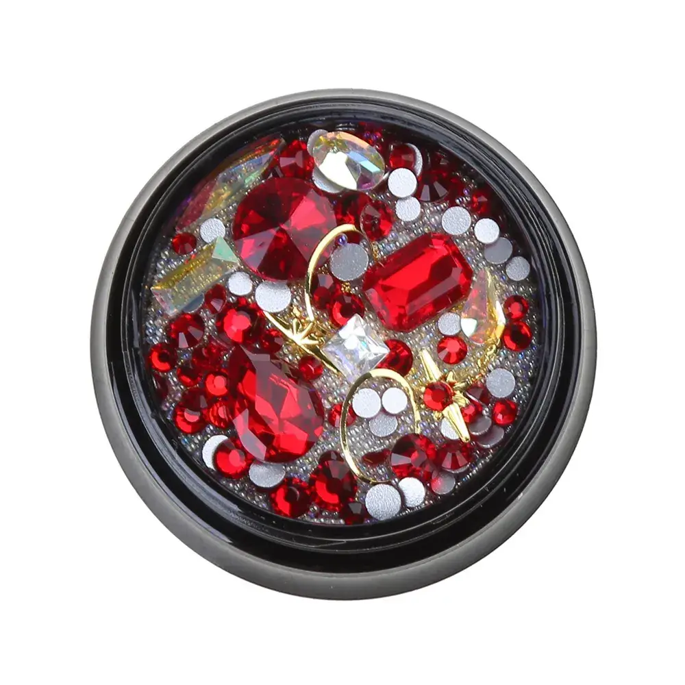 Яркие стразы, бульенки, пирсинг для дизайна ногтей (03)