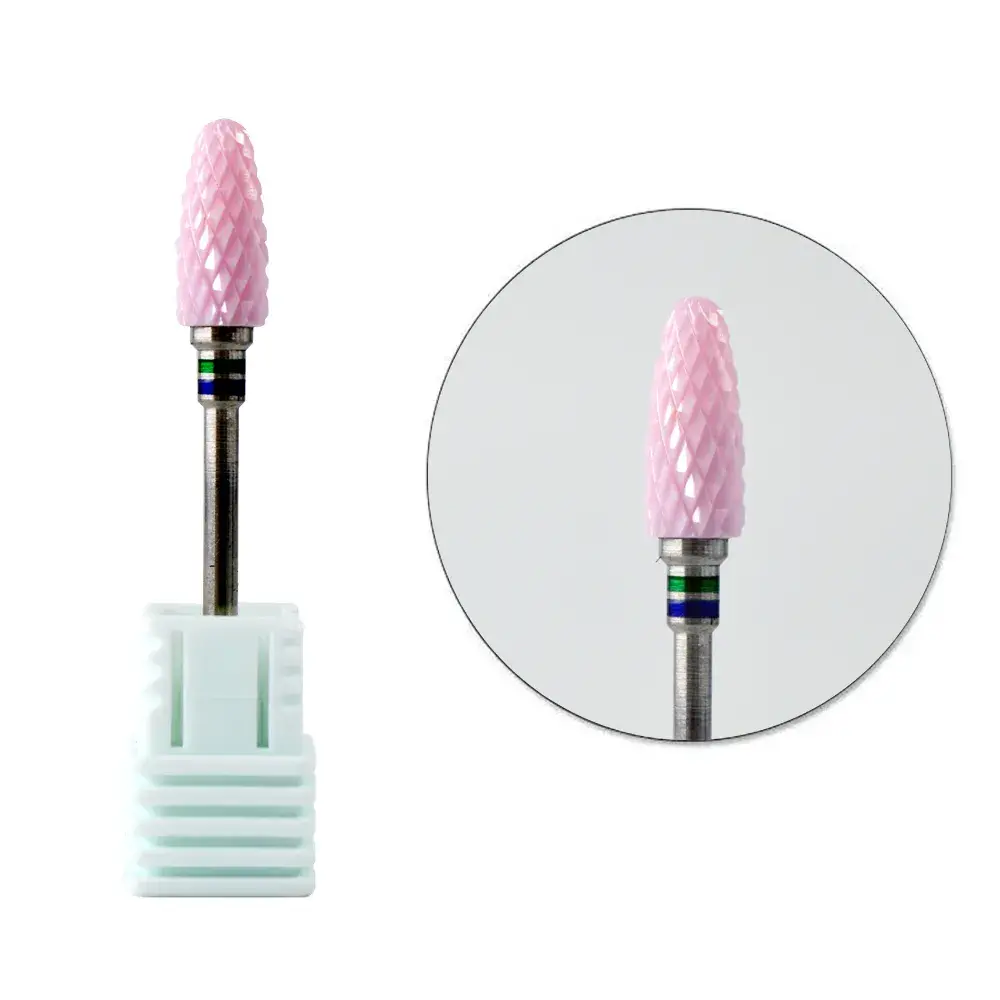 Фреза Керамическая розовая (XC01) с сине-зеленой насечкой (80)