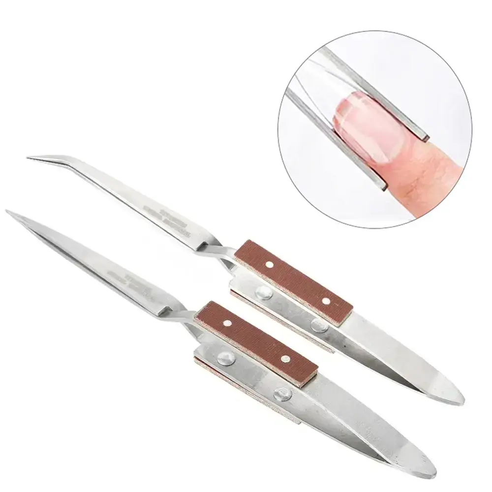 Обратный пинцет для поджатия ногтей с деревянной ручкой